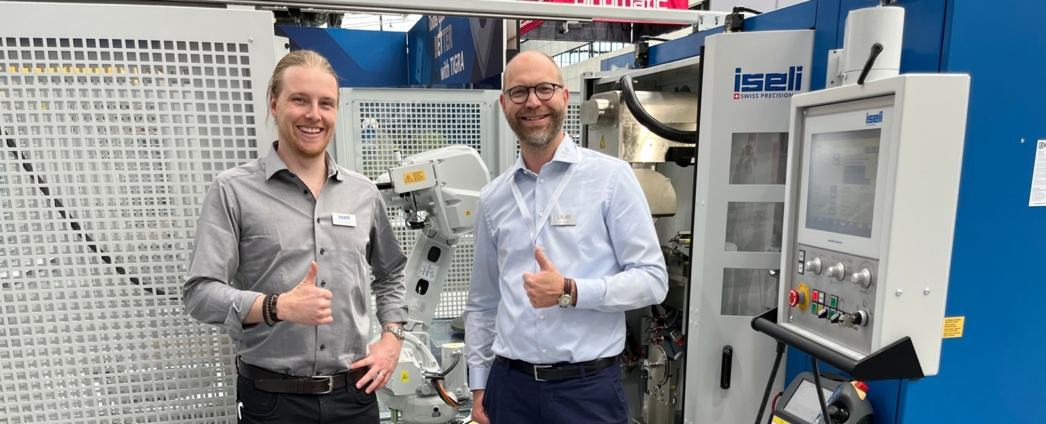 Iseli 6 På bifogad bild från vänster: Simon Dubach, tekniker på ISELI och Martin Andersson, affärsområdeschef LSAB